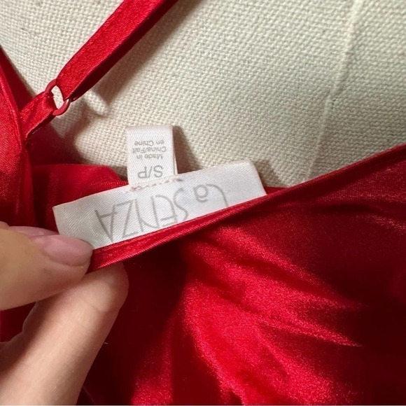 La Senza Y2K red coquette bow detail satin mini slip dress S - Picture 5 of 5
